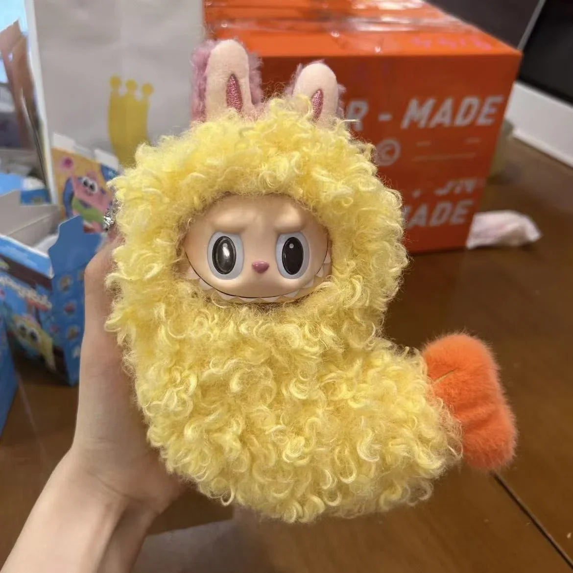 17cm Labubu Fried Shrimp Tianluofu baby clothes generation standing vinyl doll pendant replacement accessories - POP BOX