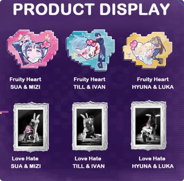 Alien Stage DLC Love Hate & Fruity Heart Series Acrylic Fridge Magnets Blind Box - POP BOX