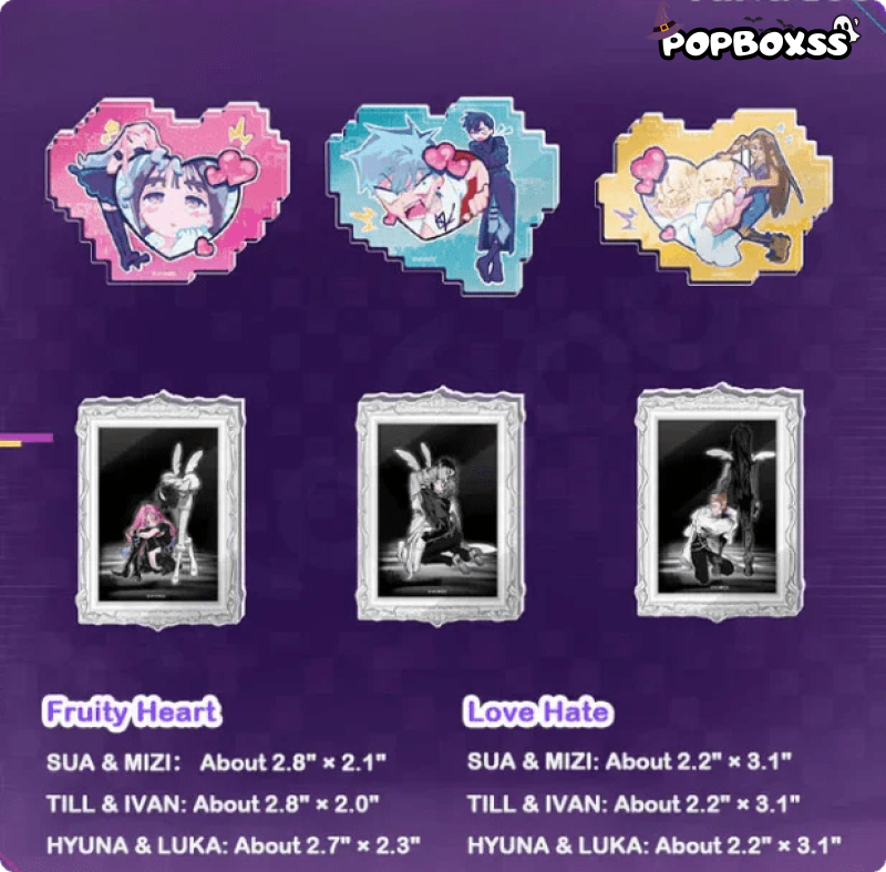 Alien Stage DLC Love Hate & Fruity Heart Series Acrylic Fridge Magnets Blind Box - POP BOX
