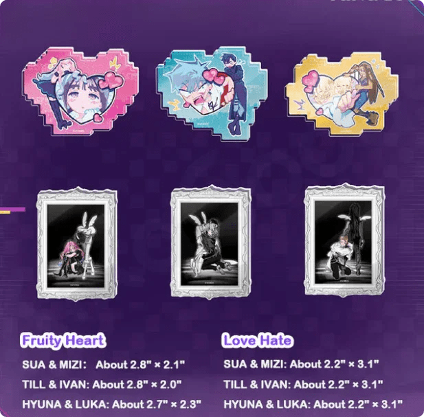 Alien Stage DLC Love Hate & Fruity Heart Series Acrylic Fridge Magnets Blind Box - POP BOX