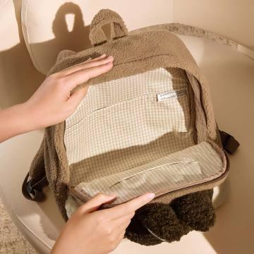 Classic Bag Series - LABUBU Berber Fleece Backpack (Brown) - POP BOX