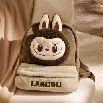 Classic Bag Series - LABUBU Berber Fleece Backpack (Brown) - POP BOX