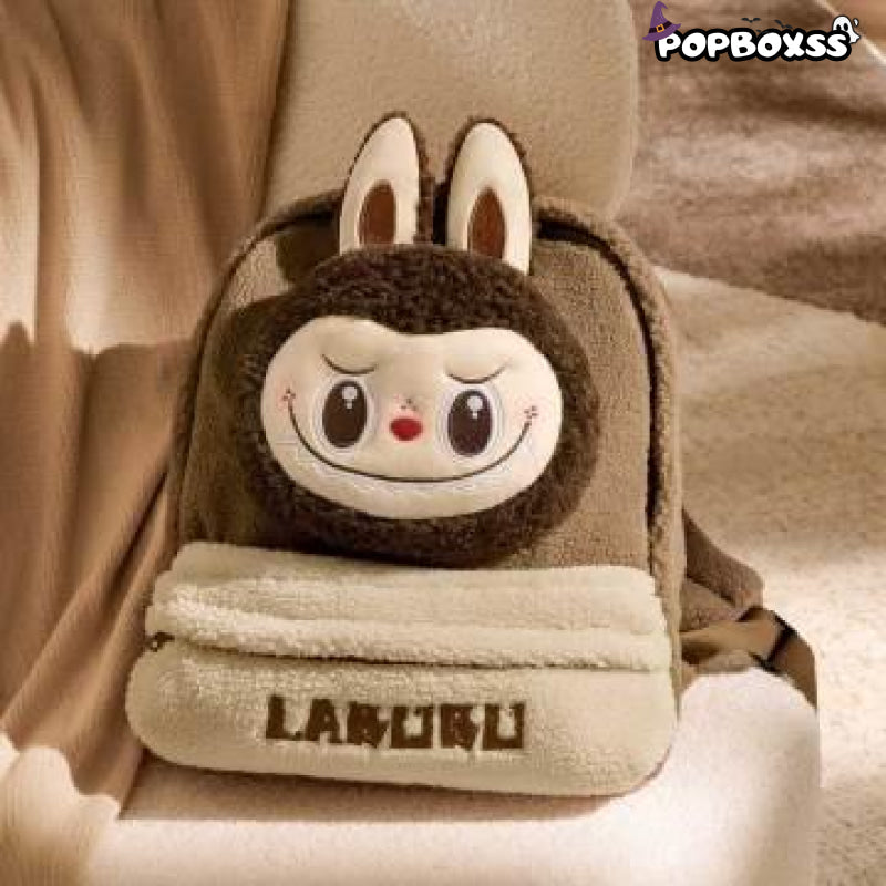 Classic Bag Series - LABUBU Berber Fleece Backpack (Brown) - POP BOX