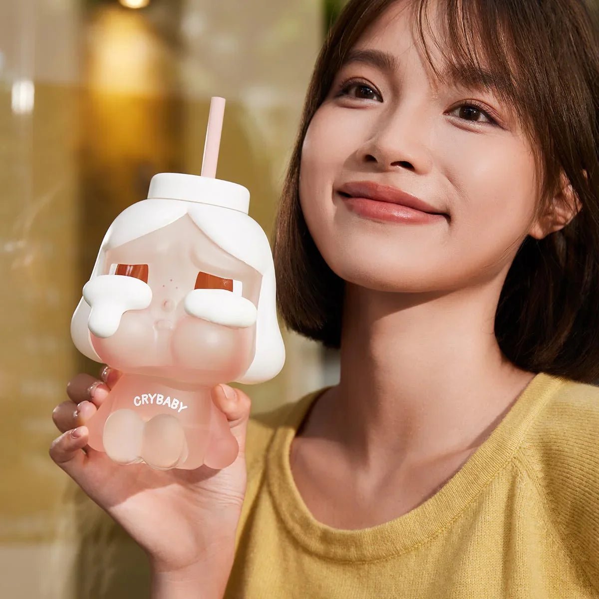 CRYBABY Crying Again Series - Plush Straw Cup (I'LL GIVE YOU ALL MY LOVE) - POP BOX