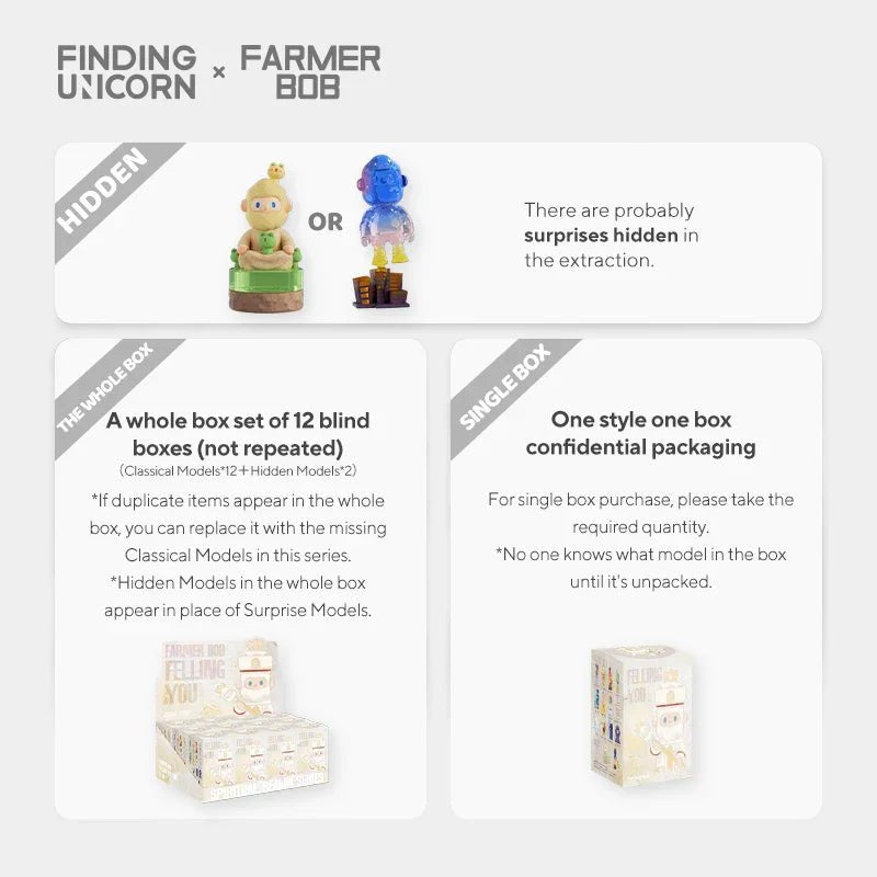 FINDING UNICORN FARMER BOB FEELING YOU SERIES BLIND BOX - POP BOX