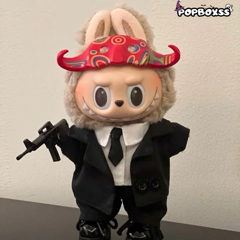 First. second and third generation labubu doll clothes black suit accessories mafia azu suit(No Dolls) - POP BOX
