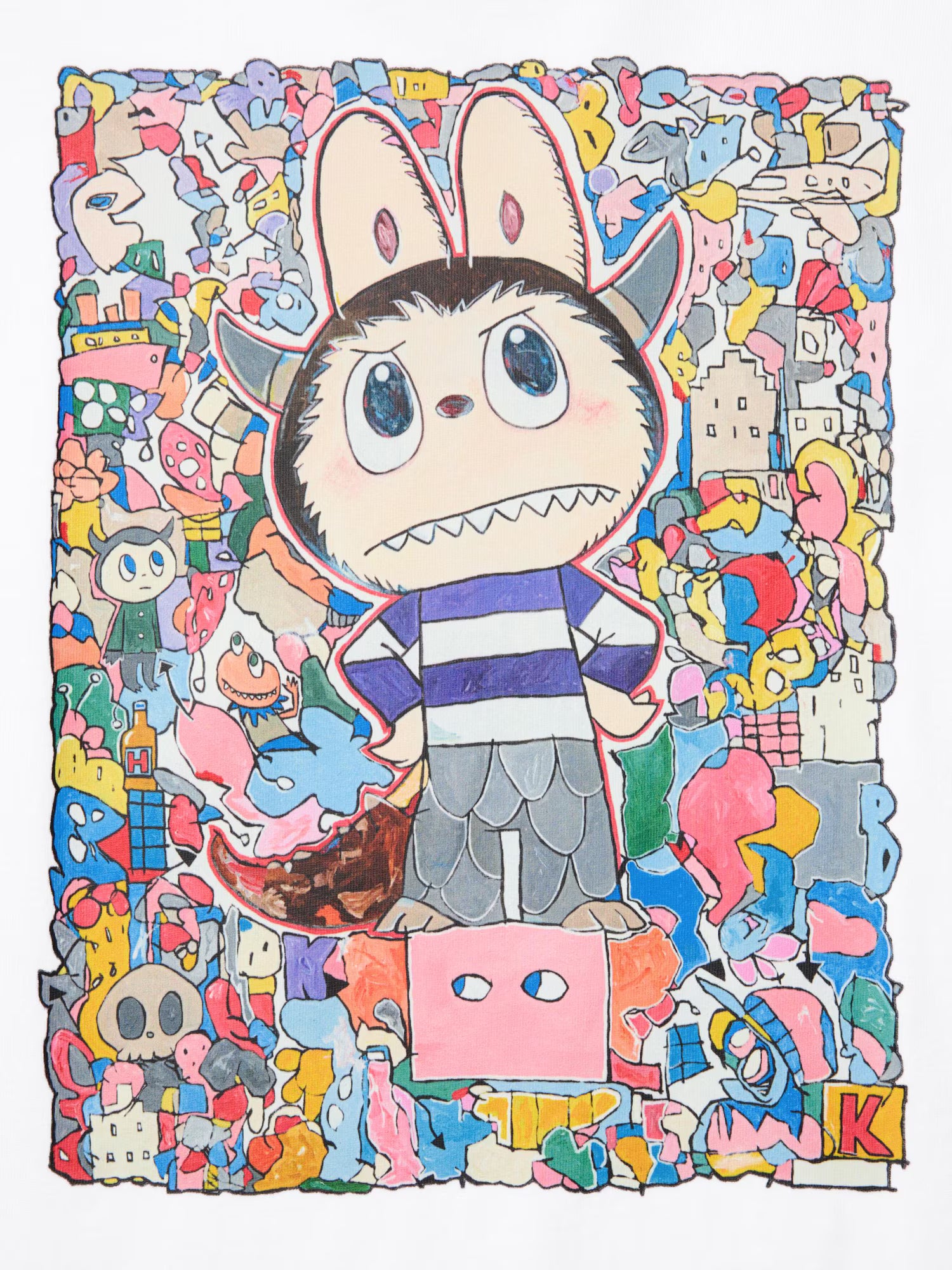 POP MART UT Graphic T-Shirt | THE MONSTERS LABUBU WHITE
