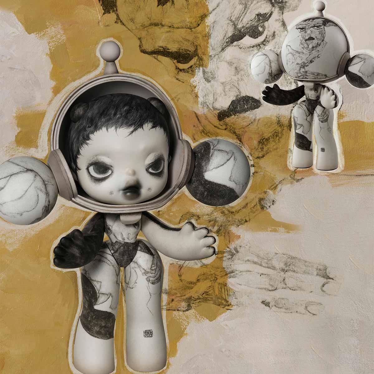 MEGA α SKULLPANDA 400% & 1000% Egon Schiele - POP BOX