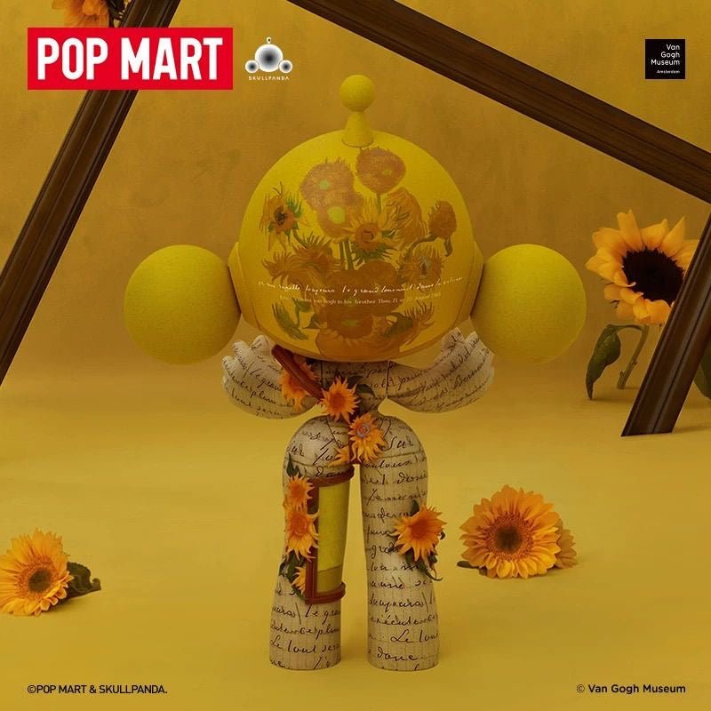MEGA α SKULLPANDA 400% Van Gogh Museum Sunflowers - POP BOX