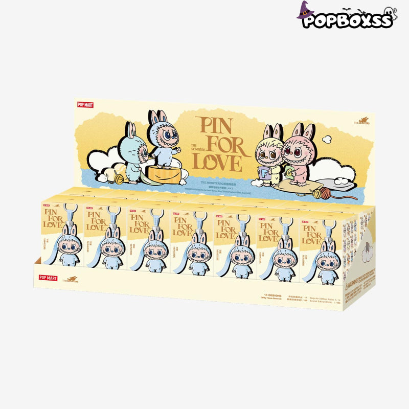 【New】THE MONSTERS Pin for Love Series-Vinyl Plush Pendant labubu Blind Box 【A-M】1 SET (14 BOXS)