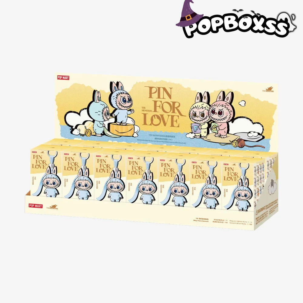 【New】THE MONSTERS Pin for Love Series-Vinyl Plush Pendant labubu Blind Box 【A-M】1 SET (14 BOXS)
