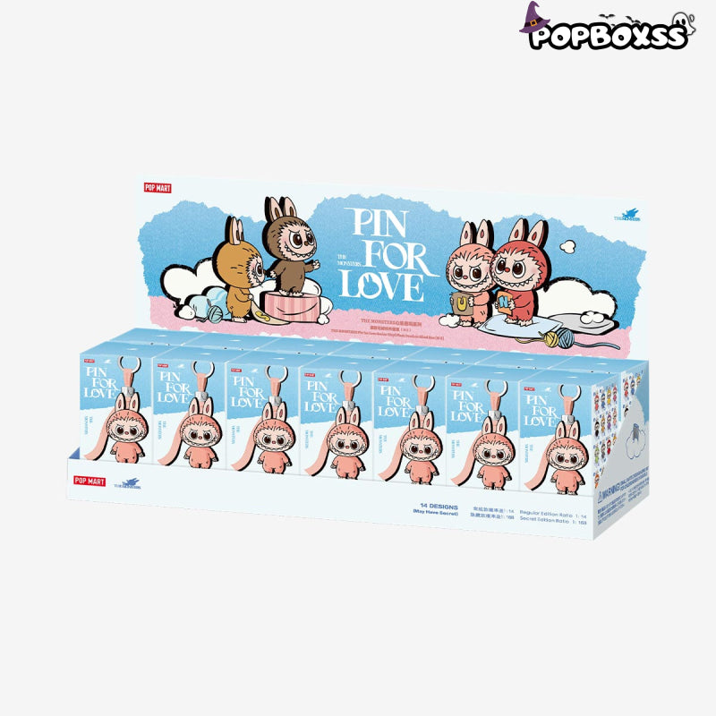 【New】THE MONSTERS Pin for Love Series-Vinyl Plush Pendant labubu Blind Box 【N-Z】1 SET (14 BOXS)