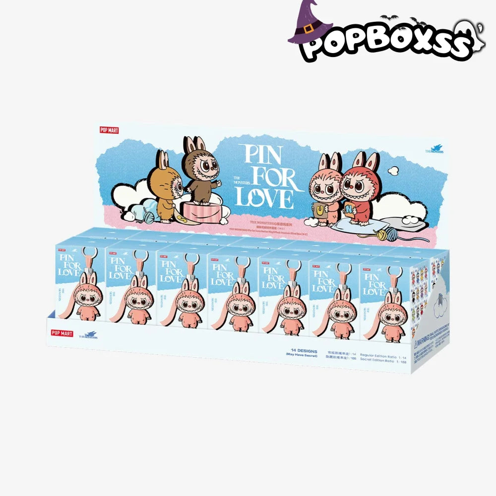 【New】THE MONSTERS Pin for Love Series-Vinyl Plush Pendant labubu Blind Box 【N-Z】1 SET (14 BOXS)