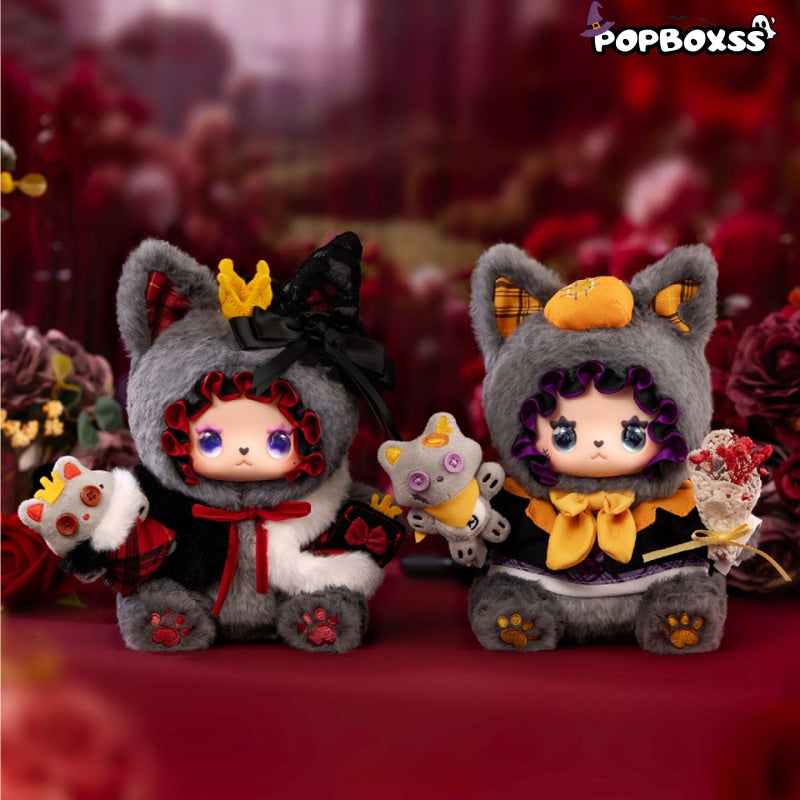 Pleasant Goat and Big Big Wolf x Lucky Emma Limited Edition Grey and Red Collaboration Plush Doll 1 BOX (2 PCS)