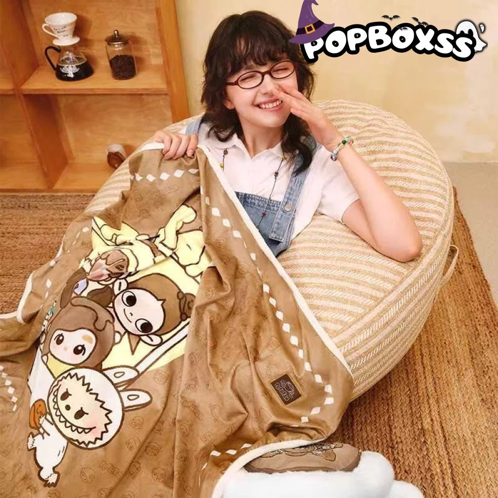 POP BEAN Coffee Factory Series-Blanket & Pillow Set 1 SET (Blanket & Pillow)