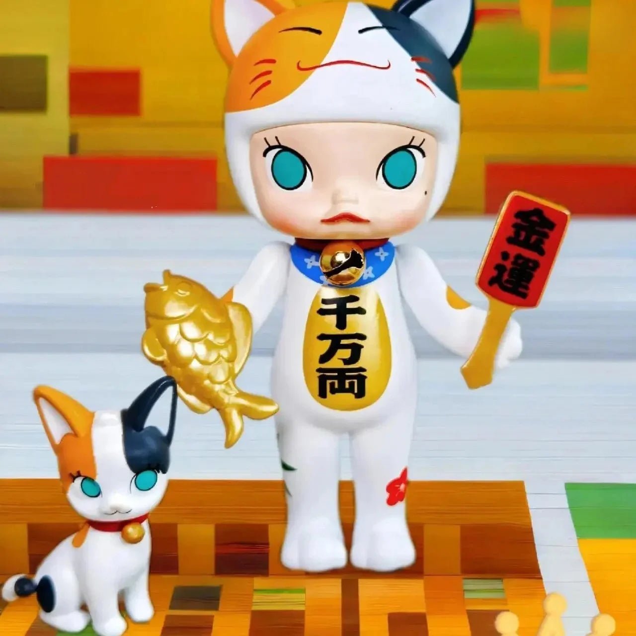 POP MART Molly Lucky Cat Figurine Hanging Card - POP BOX