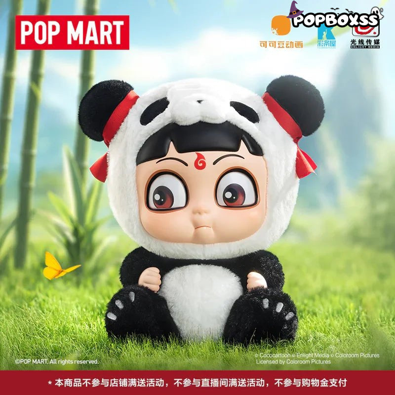 Pop Mart Nezha: The Devil Child Hugging Series PVC Face Plush Panda Nezha - POP BOX