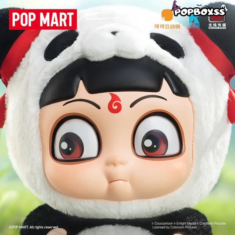 Pop Mart Nezha: The Devil Child Hugging Series PVC Face Plush Panda Nezha - POP BOX