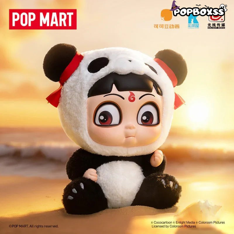 Pop Mart Nezha: The Devil Child Hugging Series PVC Face Plush Panda Nezha - POP BOX