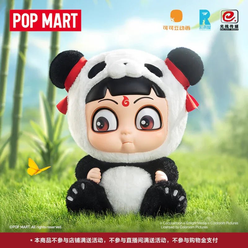 Pop Mart Nezha: The Devil Child Hugging Series PVC Face Plush Panda Nezha - POP BOX