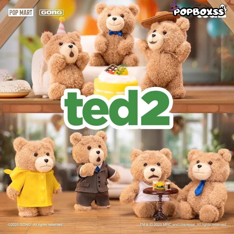 POP MART Ted2 Bear Plush Pendant Action Figures. Blind Box - POP BOX