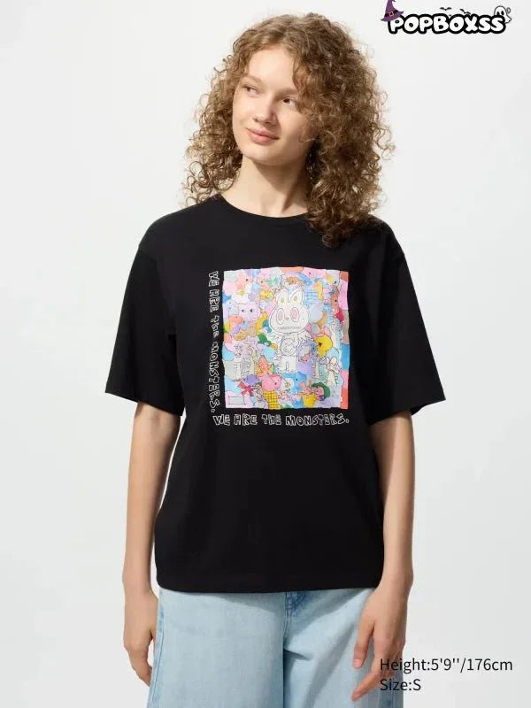 POP MART UT Graphic T-Shirt | THE MONSTERS LABUBU BLACK - POP BOX
