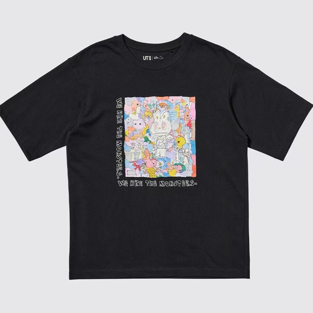 POP MART UT Graphic T-Shirt | THE MONSTERS LABUBU BLACK - POP BOX