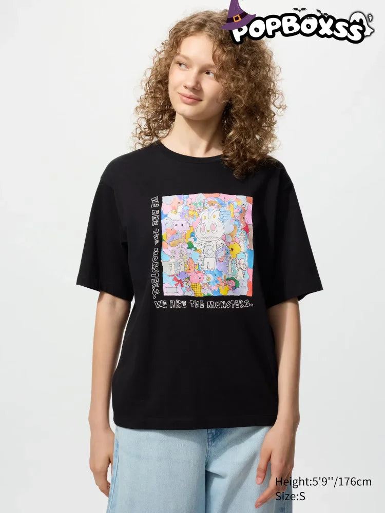 POP MART UT Graphic T-Shirt | THE MONSTERS LABUBU BLACK