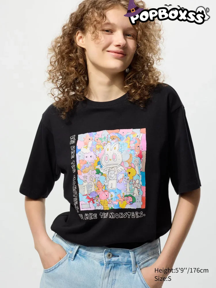 POP MART UT Graphic T-Shirt | THE MONSTERS LABUBU BLACK