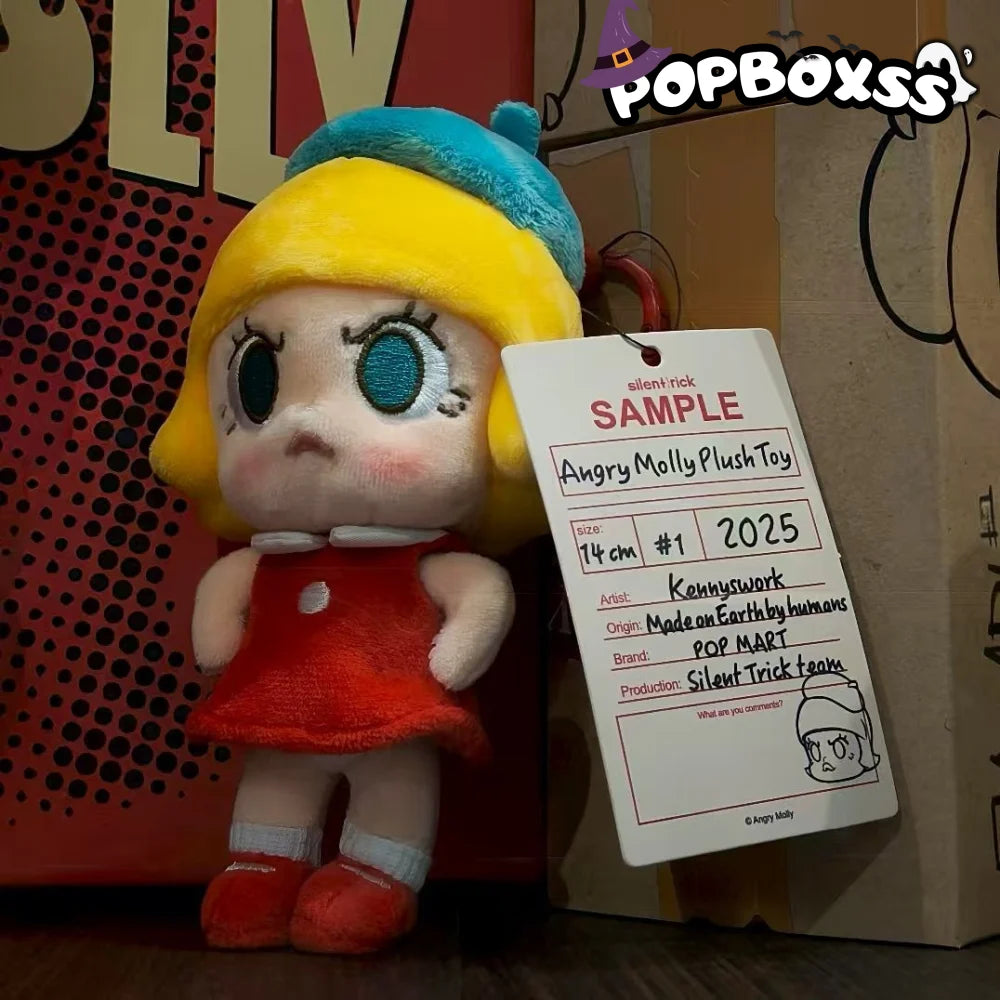 POPMART Angry MOLLY 2025 PTS Exhibition limited edition vinyl plush pendant - POP BOX
