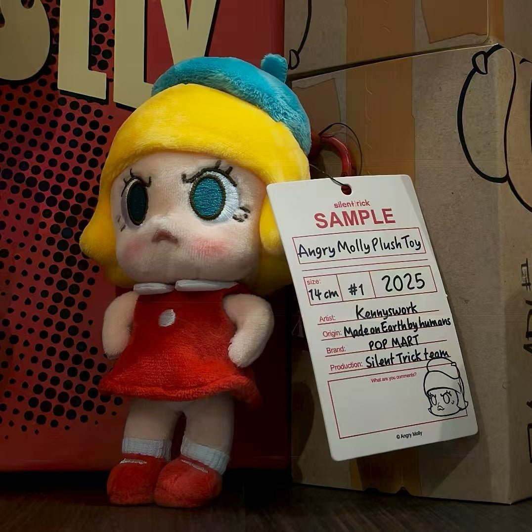 POPMART Angry MOLLY 2025 PTS Exhibition limited edition vinyl plush pendant - POP BOX