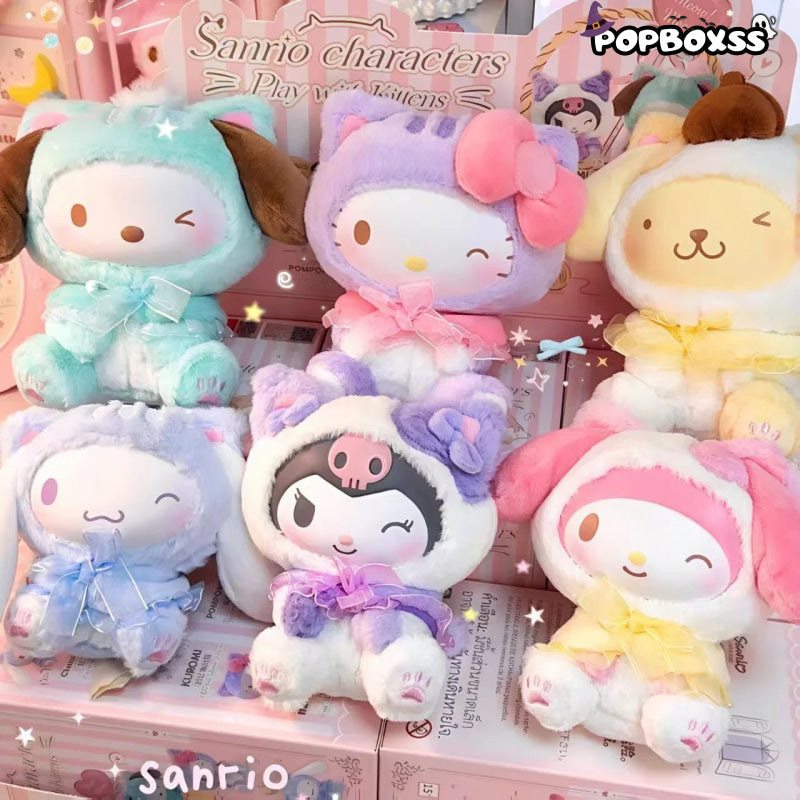 SANRI0 Characters Play With Kittens Series Plush Dolls. Blind Box - POP BOX