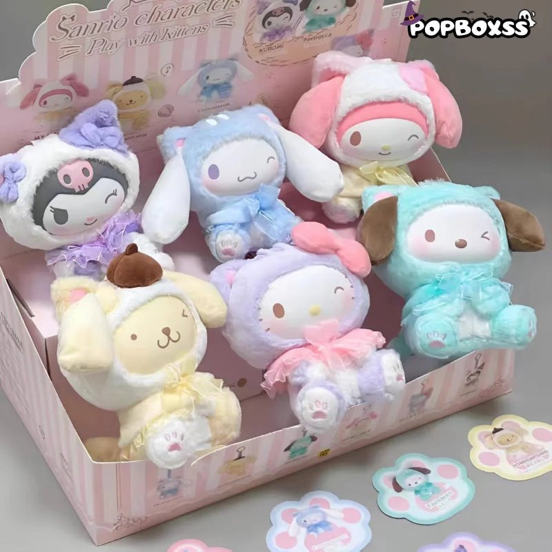 SANRI0 Characters Play With Kittens Series Plush Dolls. Blind Box - POP BOX