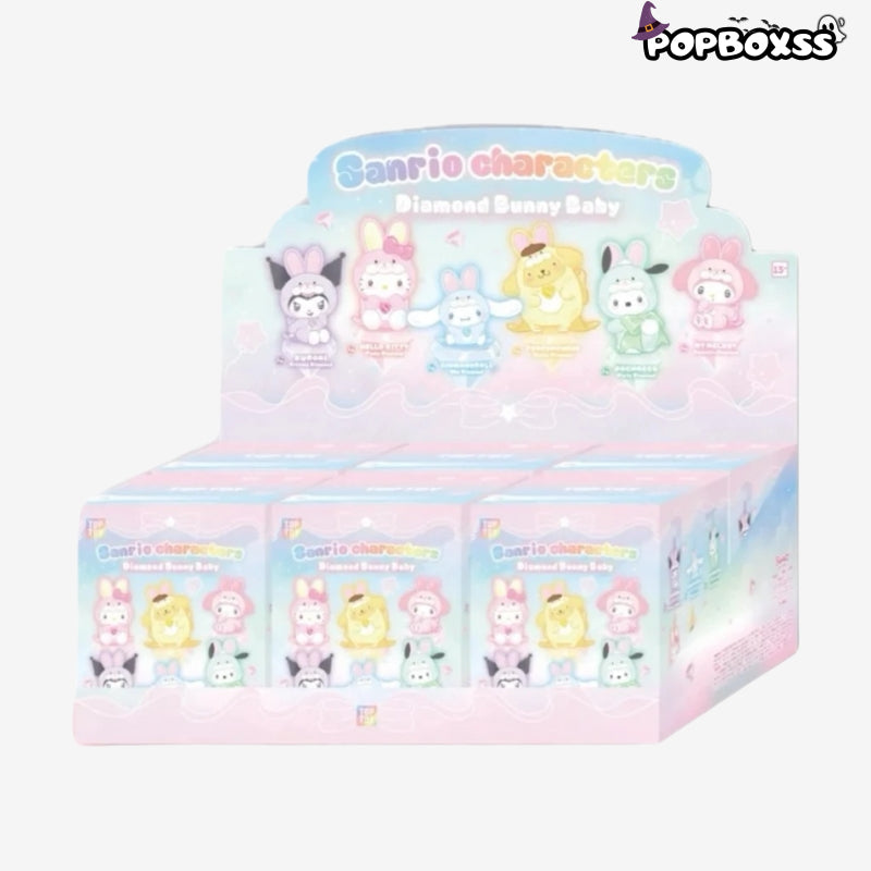 SANRl0 Characters Diamond Bunny Baby Series Plush Blind Box 1 SET (6 BOXES)