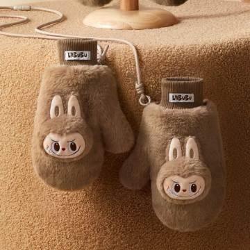Warm Fluffy Holiday Series - LABUBU Plush Gloves - POP BOX