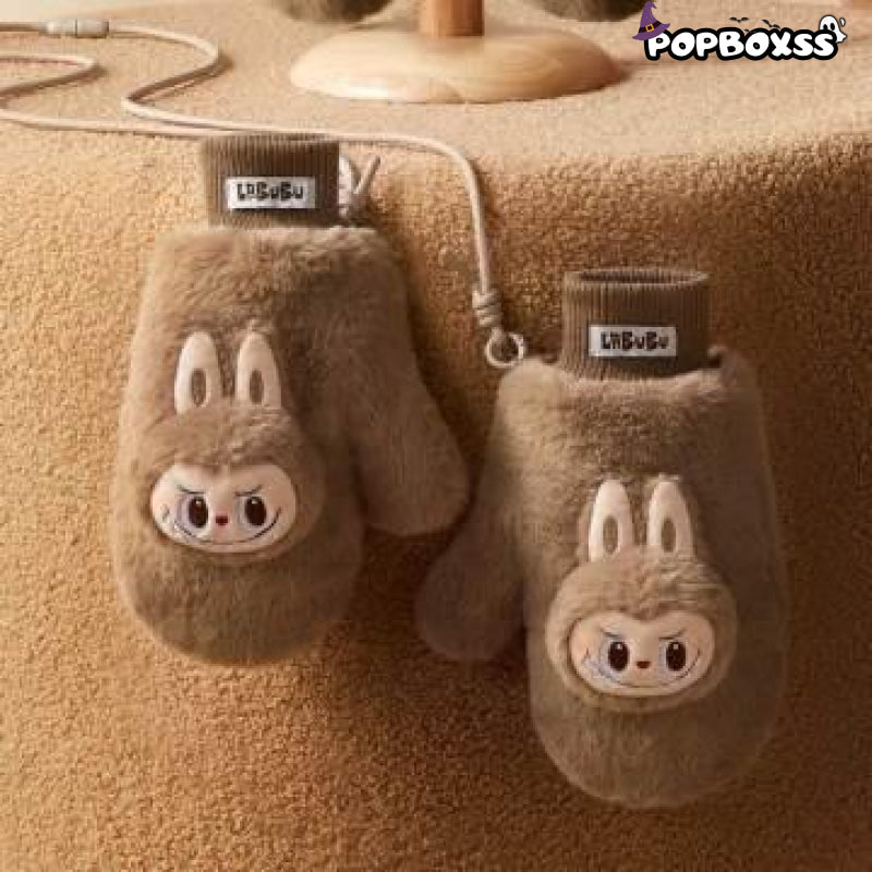Warm Fluffy Holiday Series - LABUBU Plush Gloves - POP BOX