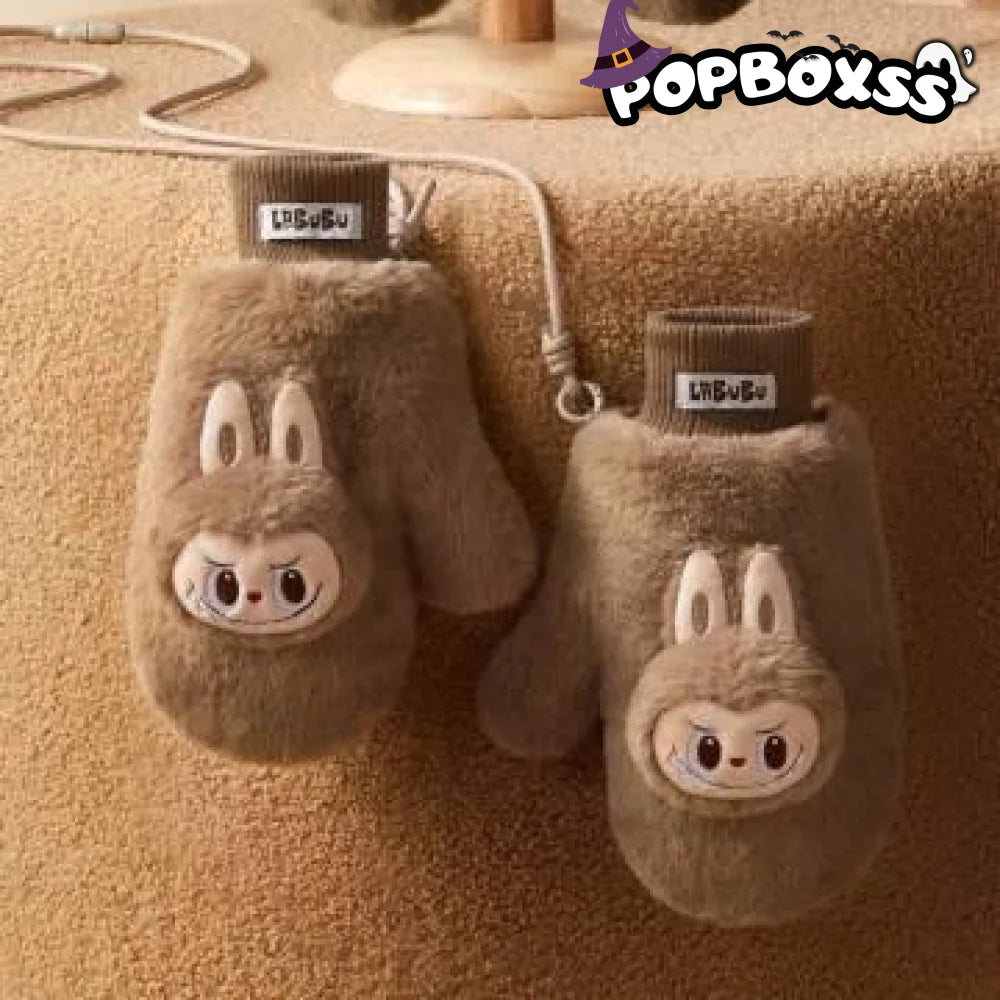 Warm Fluffy Holiday Series - LABUBU Plush Gloves - POP BOX