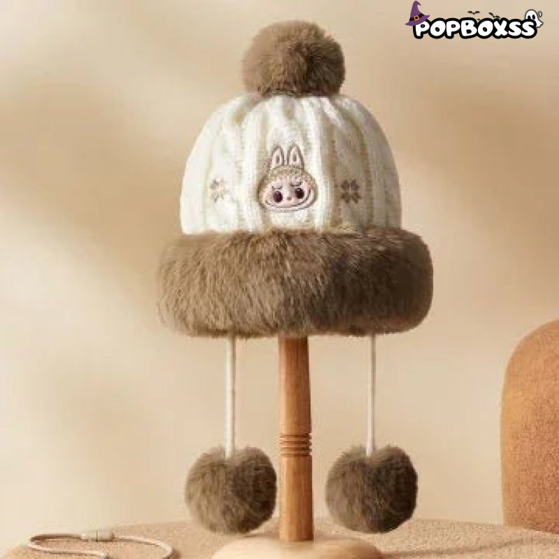 Warm Fluffy Holiday Series - LABUBU Plush Hat. - POP BOX
