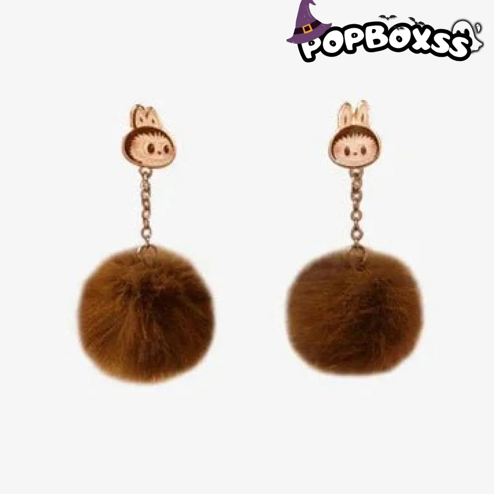 Warm Fluffy Holiday Series - LABUBU Pompom Earring - POP BOX