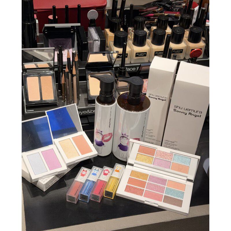 Sonny Angel × shu uemura Makeup Angel Series Lipstick, makeup remover oil, and lip glaze - POPBOXSS