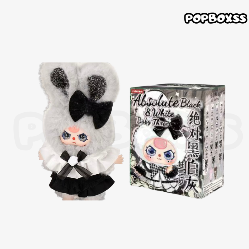 Baby three Absolute Black and White Vinyl plush toy blind box - POPBOXSS