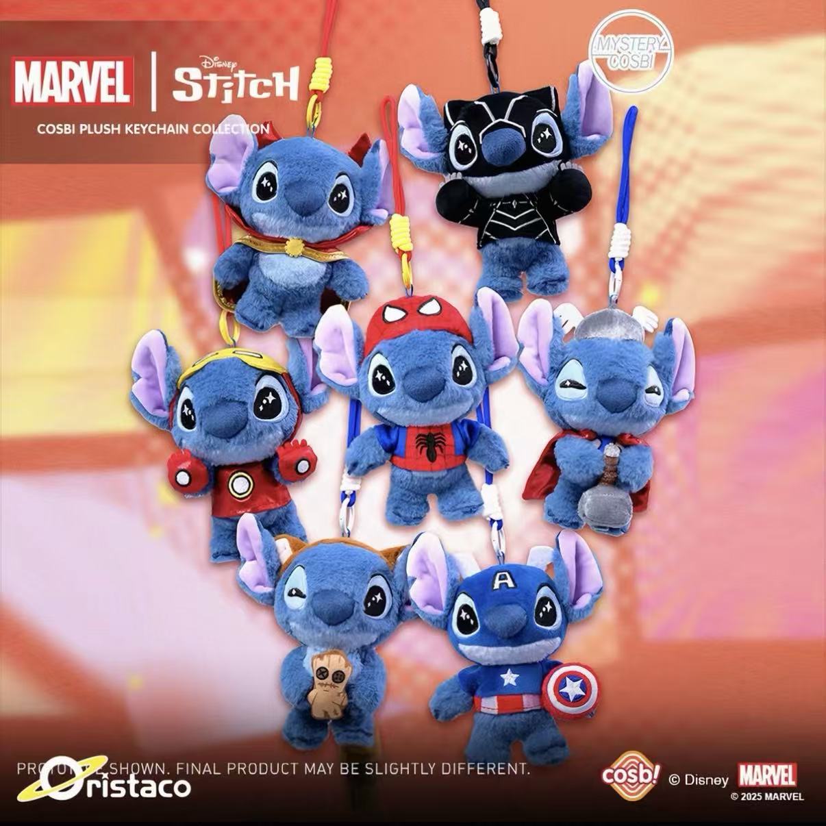 HOT TOYSP COSBI MARVEL X Stitch Vinyl plush pendant blind box - POPBOXSS