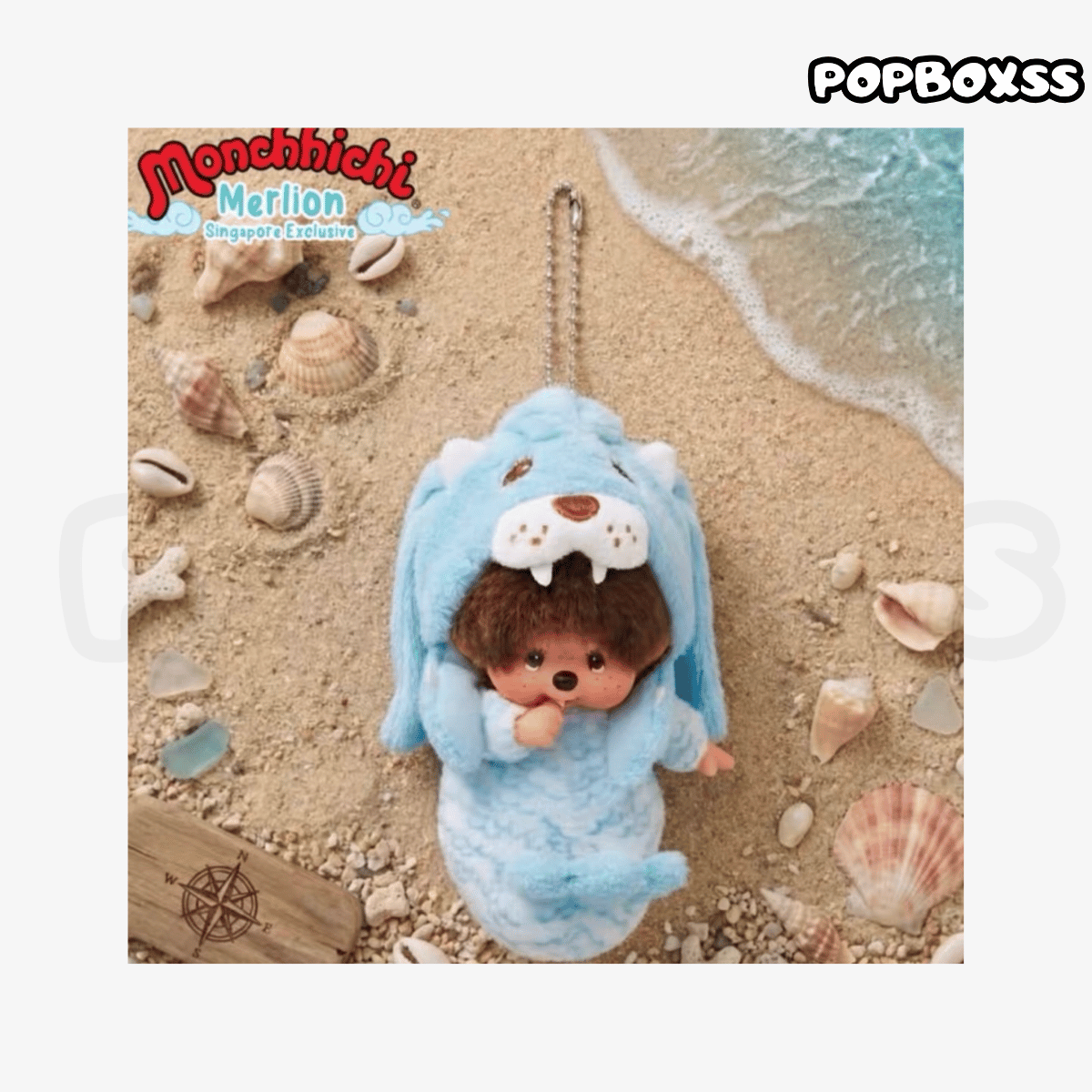 Monchichi Merlion Vinyl and plush hanging charm Singapore Exclusive（PRE ORDER） - POPBOXSS