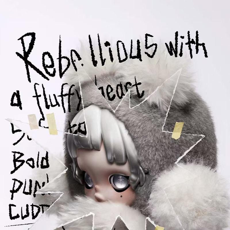POP MART θ SKULLPANDA Punk Panda Plush Doll (PRE-ORDER） - POPBOXSS
