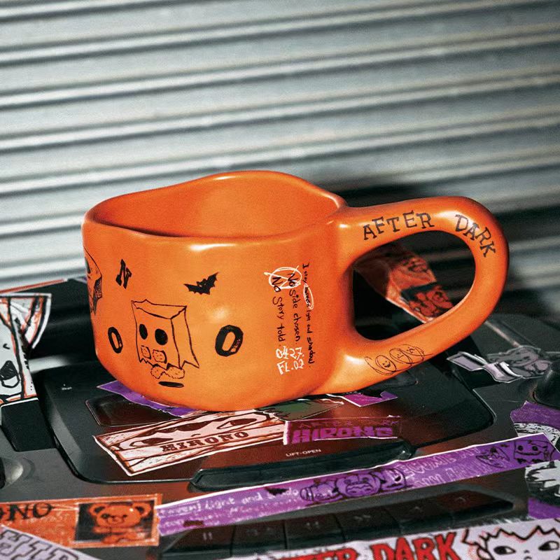 POPMART HIRONO AFTER DARK Mischievous Bear Mug – Burnt Orange - POPBOXSS