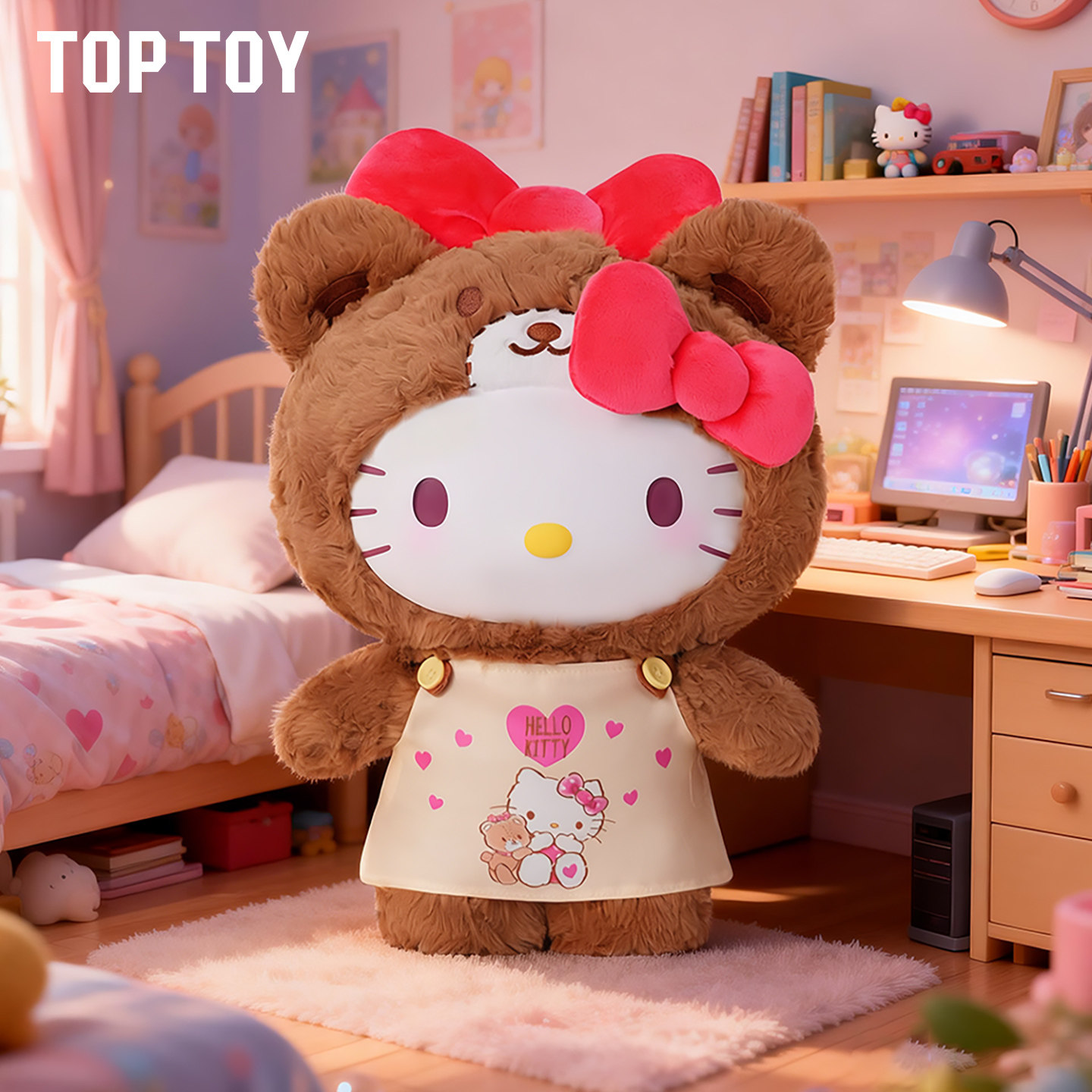 TOP TOY HELLO KITTY Caramel Pajamas peach Pajamas plush toys - POPBOXSS