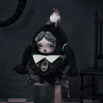 SKULLPANDA × Wednesday Plush（Classic Dress Version） - POPBOXSS