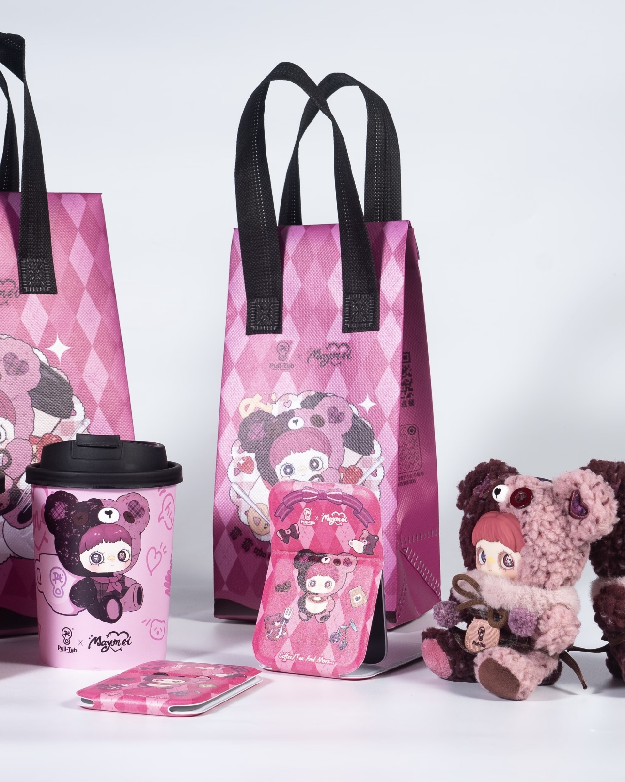 Pull Tab x MAYMEI Barista Vinyl Plush Keychain Set（Doll + bag + pocket mirror）Limited to 1000 pieces worldwide(PRE ORDER) - POPBOXSS
