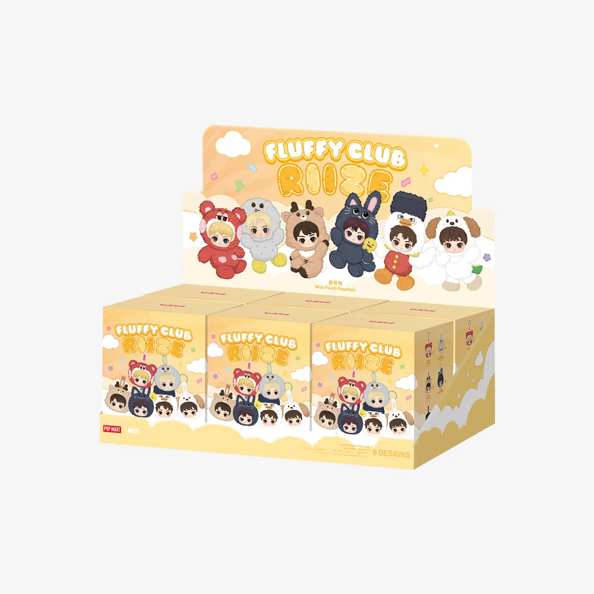 POPMART RIIZE Fluffy Club Series Mini Pouch Keychain - POPBOXSS