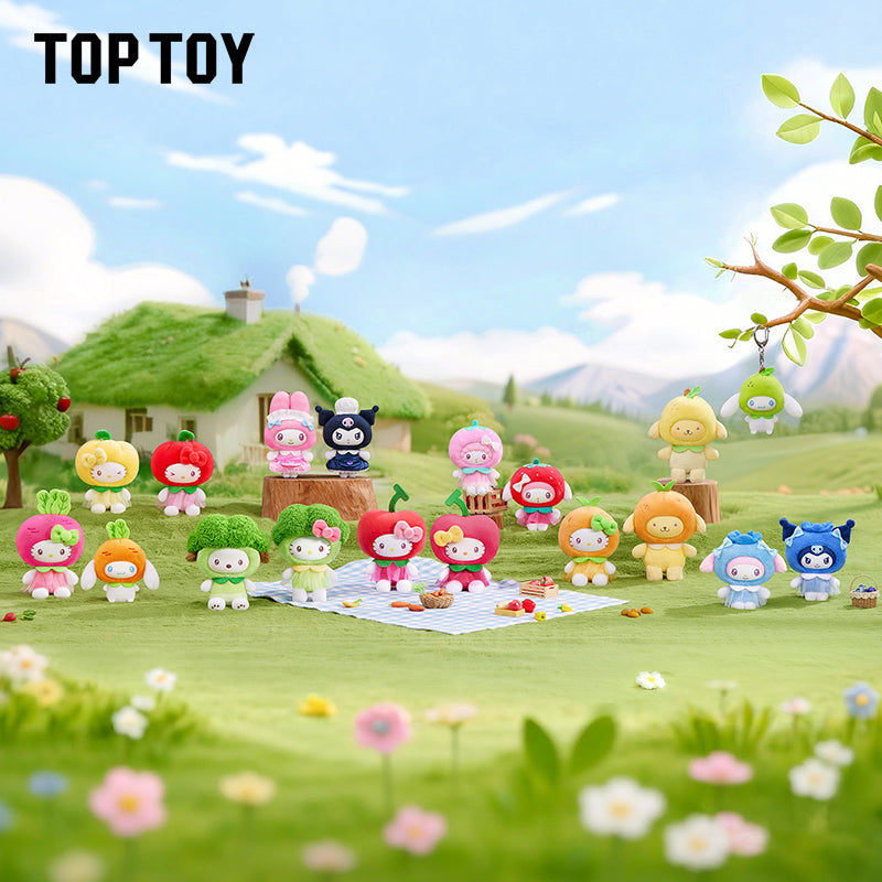 Sanrio Characters Fruit & Vegetable Series Mini Vinyl Keychain Pendant Blind Box - POPBOXSS